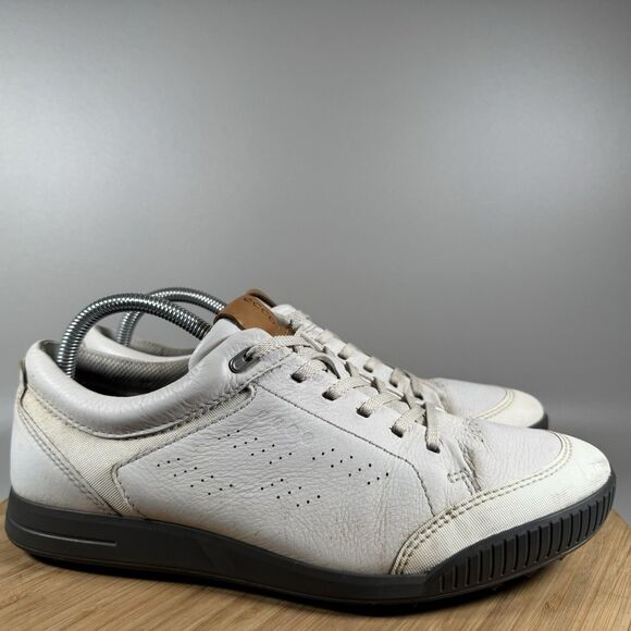S ECCO Street Retro White Mens 41 7-7.5 Spikeless Golf Shoes HydroMax Leather - Picture 1 of 8